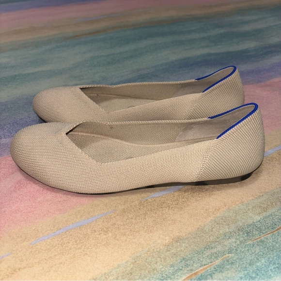 Rothy's The Flat Ecru Knit Fabric Slip On Everyday Ballet Flats Women’s US 6.5 - Picture 4 of 10